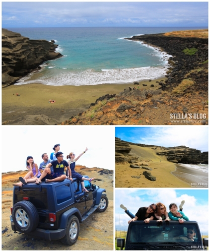 【夏威夷-大島】坐上吉普車，馳騁於黃沙草堆中，前往世上唯一的綠沙灘吧!!